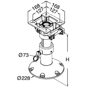 
Base et colonne + support de siège H 340/470 
