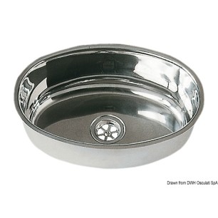 
Evier ovale inox poli miroir 240x375 mm 
