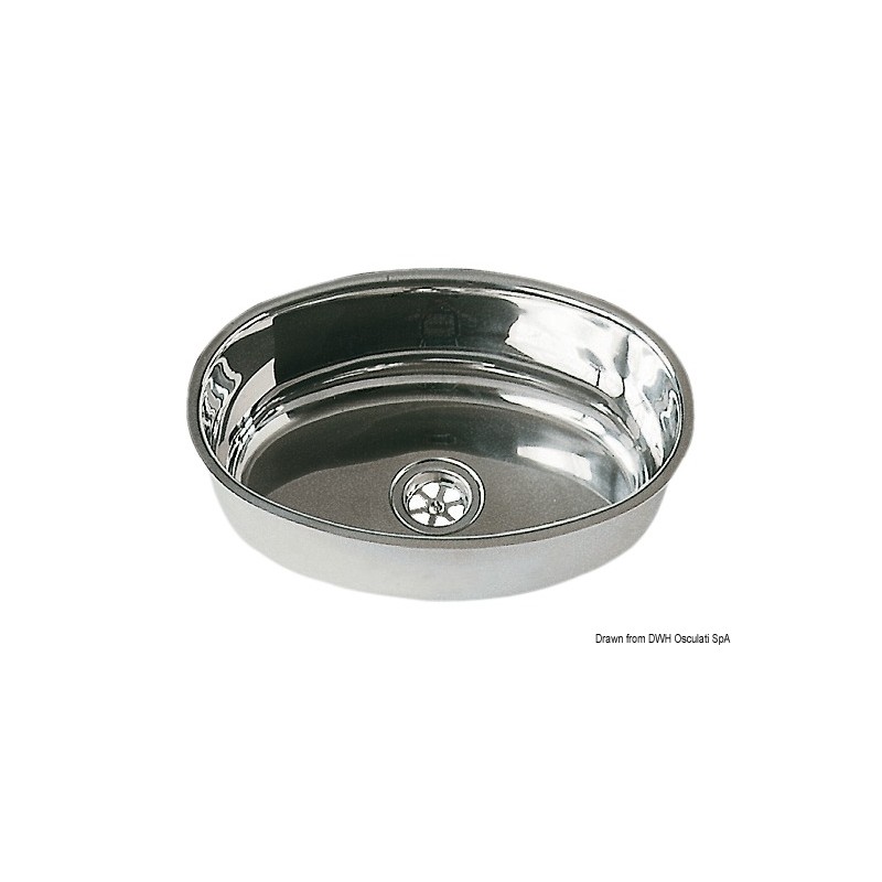 
Evier ovale inox poli miroir 240x375 mm 
