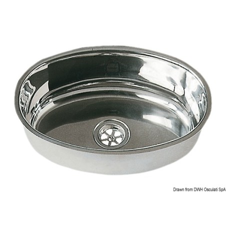 
Evier ovale inox poli miroir 240x375 mm 
