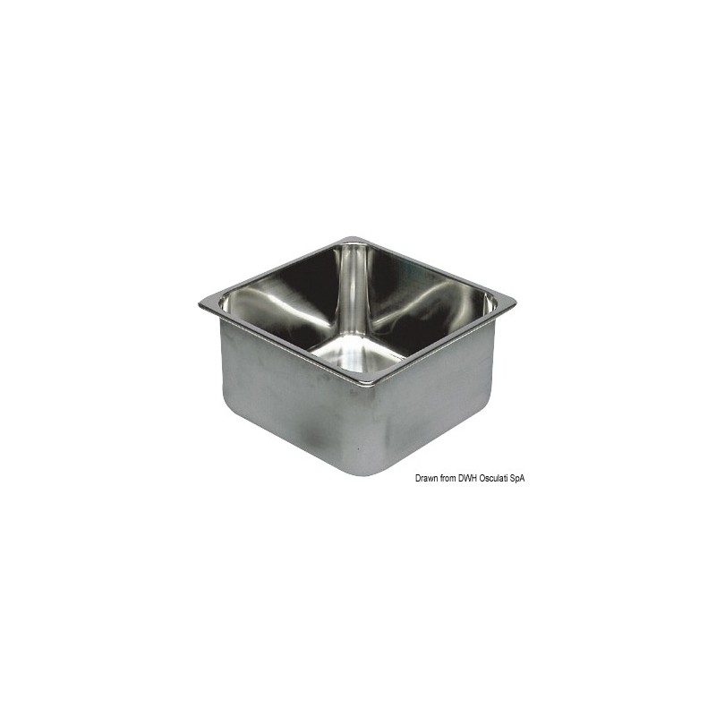 
Evier rectangulaire inox 360x360x150 mm 
