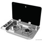 
Plan cuisson 2 feux couvercle vitre fumé 530x340mm 
