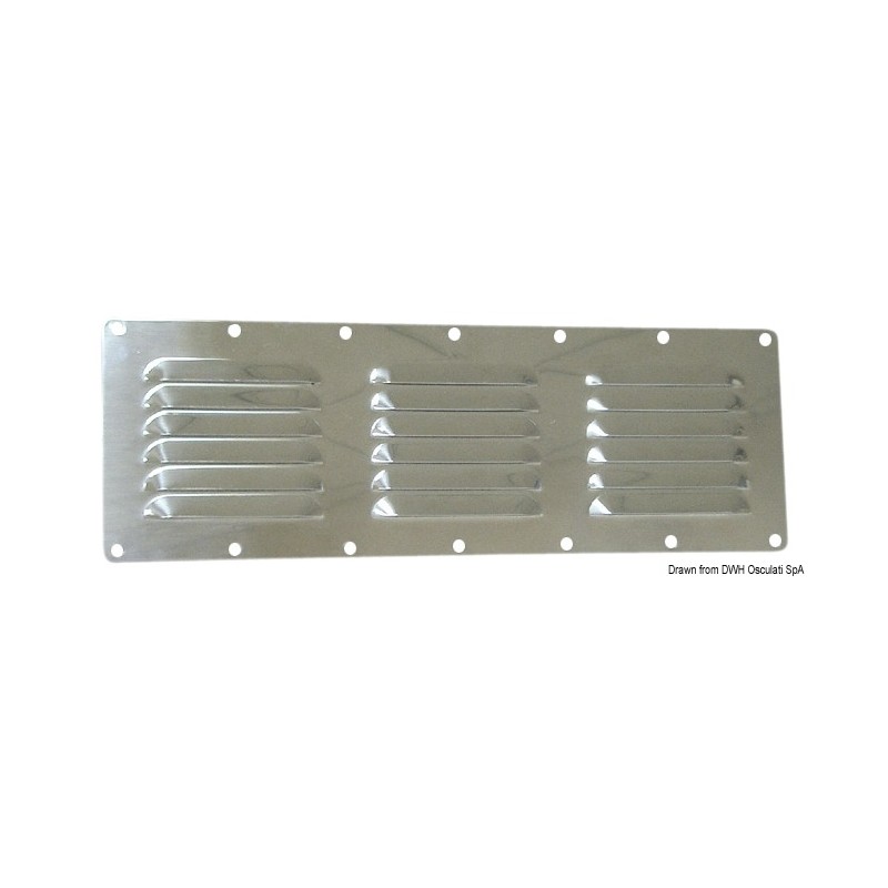 
Grille aération inox poli + moustiquaire 115x127mm 
