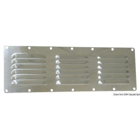
Grille aération inox poli + moustiquaire 115x127mm 
