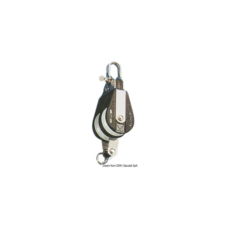 
Poulie double avec ringot attache fixe A 
