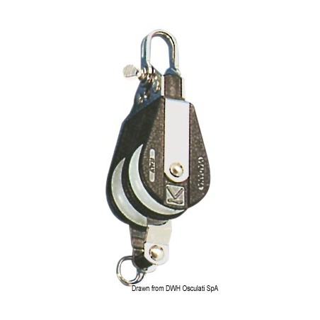 
Poulie double avec ringot attache fixe A 
