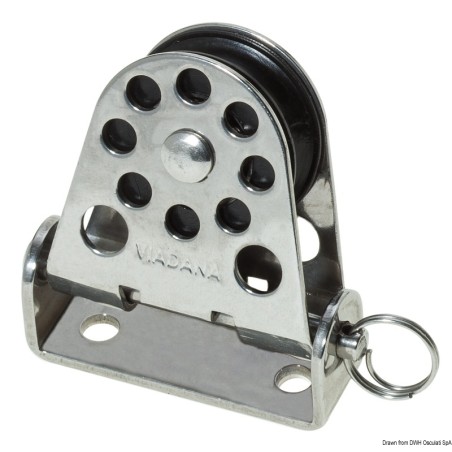 
Poulie verticale et pivotante Ø 28 mm p. bouts 8 m 
