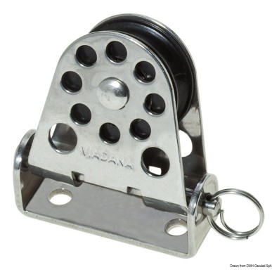 
Poulie verticale et pivotante Ø 28 mm p. bouts 8 m 

