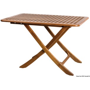 
Table teck pliante 125x80 cm 
