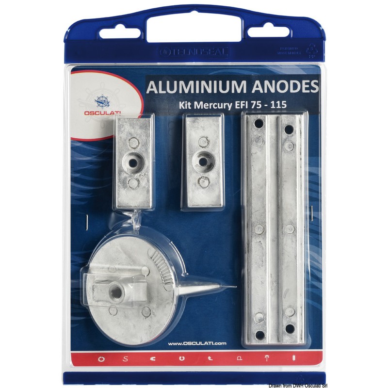 Kit anode pour Mercury 75 supérieur à 115 EFI magnésium 