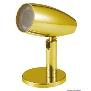 
Spot LED articulé en laiton poli 
