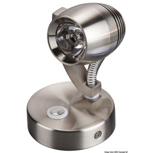 
Spot LED chrome satiné LED blanc + bleu 
