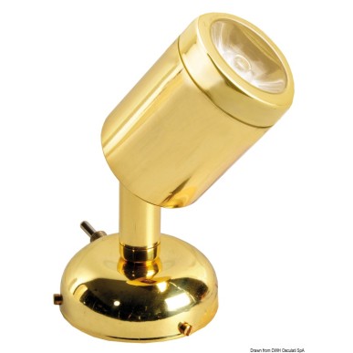 
Spot articulé en laiton poli 1 x 3 W HD 
