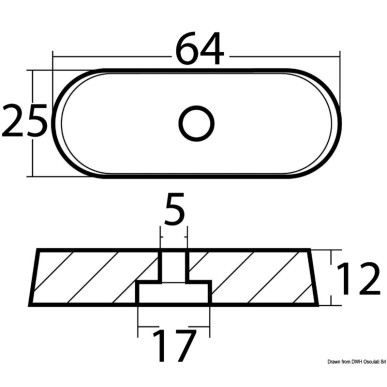 Anode pied zinc Yamaha 6/8/9,9 PS 4 temps | EAN 8033137137334 Ref 43.260.04