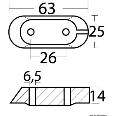 Anode U zinc Yamaha 4/70 HP | EAN 8033137137327 Ref 43.260.03