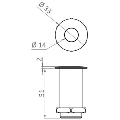 Attache Rapid Lock - base Ø 33 x 53 h | EAN 8033137212727 Ref 39.840.00
