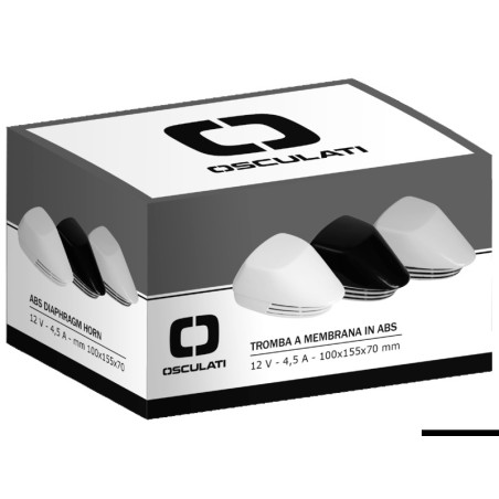 
Avertisseur  membrane ABS blanc + chromé 12 V 
