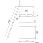 
Echelle escamotable Portofino 4 marches 1156 mm 
