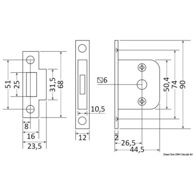 Serrure simple sans blocage | EAN 8033137126758 Ref 38.129.04