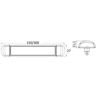 
Eclairage  LED version sur plan 12/24V 2,4W 3500K 
