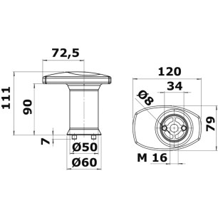
Champignon simple p. système modulaire 
