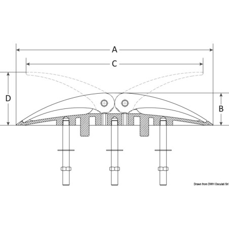 
Taquet rabattable WING AISI316 280x44 mm 
