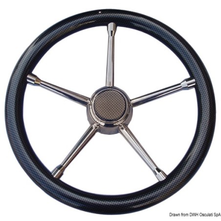 
Volant A polyuréthane souple noir/inox 350 mm 
