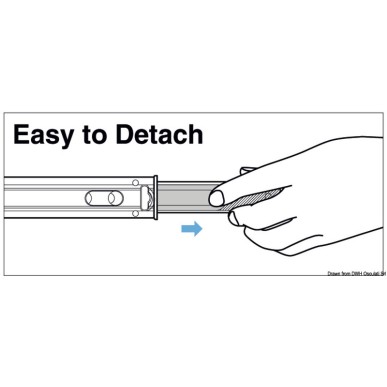 Guide rembourré Soft-close p. tiroirs 505-500 mm | EAN 8033137211959 Ref 38.273.20