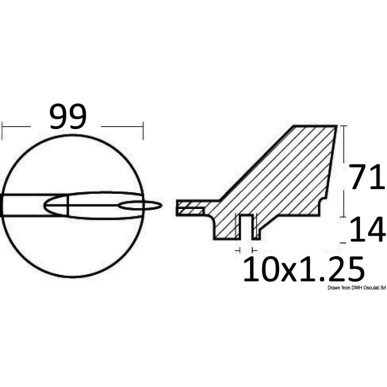 Queue carpe directionelle zinc Yamaha 225/300 HP | EAN 8033137136931 Ref 43.252.96