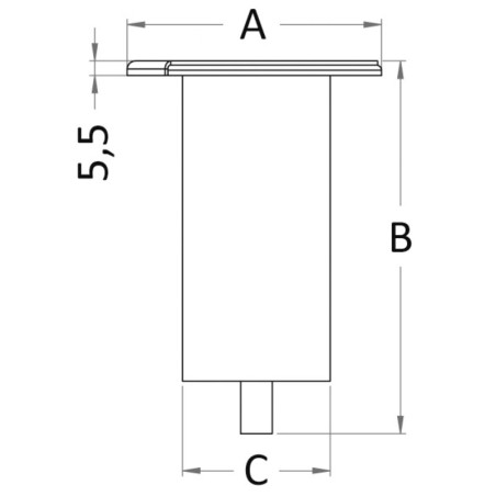 
Douille encastrée inclinée 6° p. poteau carbone Ø 50 mm 
