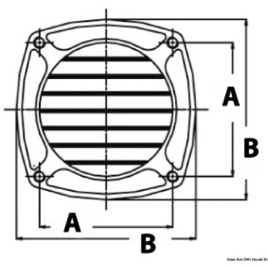 Prise d’air inox 100x100 mm, vis cachées | EAN 8033137160882 Ref 53.301.81