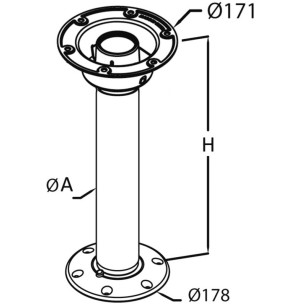 
Pied table Thread Lock fixe 689 mm 
