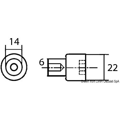 Anode cylindre zinc Yamaha 80/250 HP | EAN 8033137137426 Ref 43.260.19