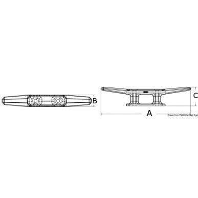 Taquet taraudé nylon blanc 110 mm | EAN 8033137131196 Ref 40.055.31