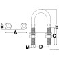 
Cavalier en U inox avec ronde pincé 90mm x M6 mm 
