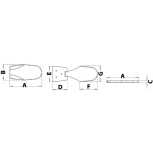 
Charnière AISI316 poli miroir 90x47 mm 
