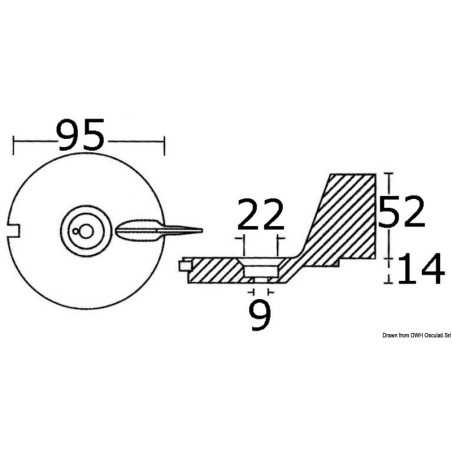 
Queue de carpe pour hors-bord 18/25 HP 
