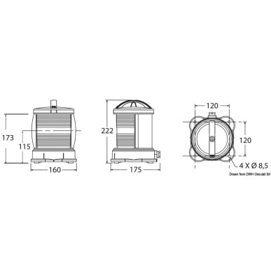 Feux de navigation bateaux jusqu’ 50 m, DHR + homologation MED 2014/90/EU Ref 11.418.04