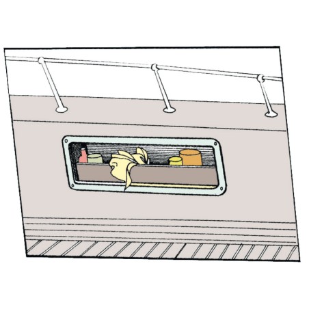 
Poche latérale ABS blanc filet 540 x 244 x 120 mm 
