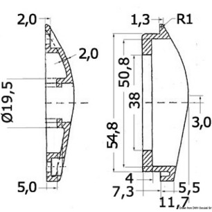 
Commande pour guindeau 75 x 62 mm 
