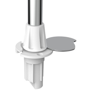 
Hampe Classic 360° extractible avec base plastique blanc 100cm 
