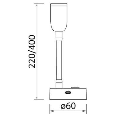 Spot LED articulé noir 400 mm avec variateur 12V - Toocap