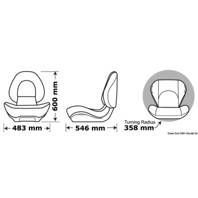 Siège rabattable ergonomique ATTWOOD Centric II | EAN 8033137149368 Ref 48.408.10