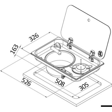 Plaques de cuisson acier + couvercle verre| EAN 8033137226014 Ref 50.714.01