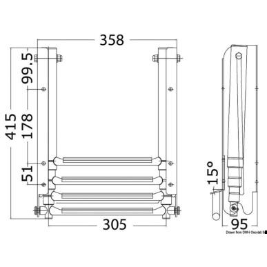 Echelle sous plate-forme coulissante 4 marches XL | EAN 8033137152139 Ref 49.558.14