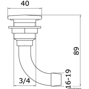 
Event carburant laiton chromé Full Flush 90° Ø16mm 

