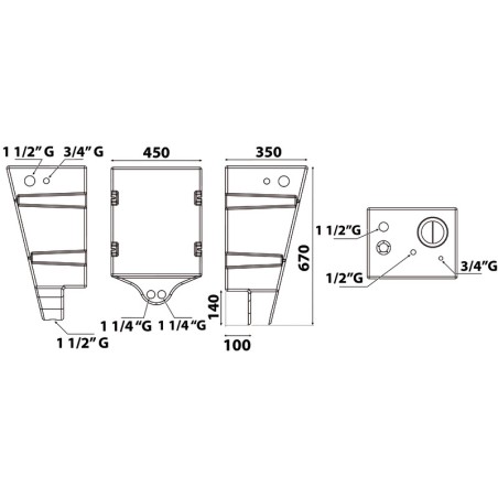 
Réservoir eaux usées fixation murale 60 l 
