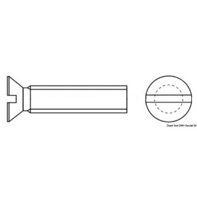 Vis tête conique fendue tournevis 8x60 mm AISI316 | EAN 8033137182211 Ref A4-965-08X060