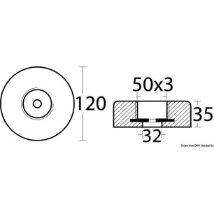 
Anode zinc fixation escamotable Ø 120 mm 
