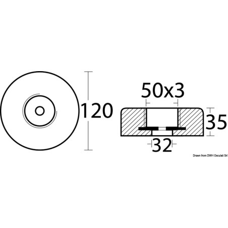 
Anode zinc fixation escamotable Ø 120 mm 
